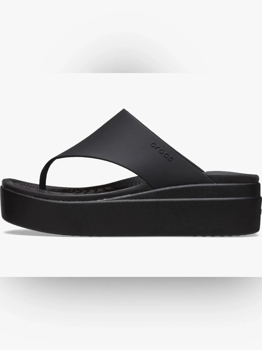 NWOT CROCS Brooklyn Black Platform Thong Sandals
